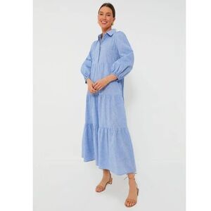 EUC XS Tuckernuck Pomander Place Chambray Mabel Maxi Dress